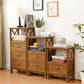 Commode en bois massif de coffre de rangement côtier avec 1/2/3/4 tiroirs, largeur de 11,7 pouces
