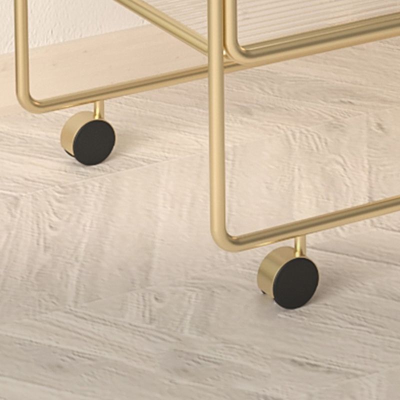 Modern Double Tier End Table Rectangular Corner Table with Storage