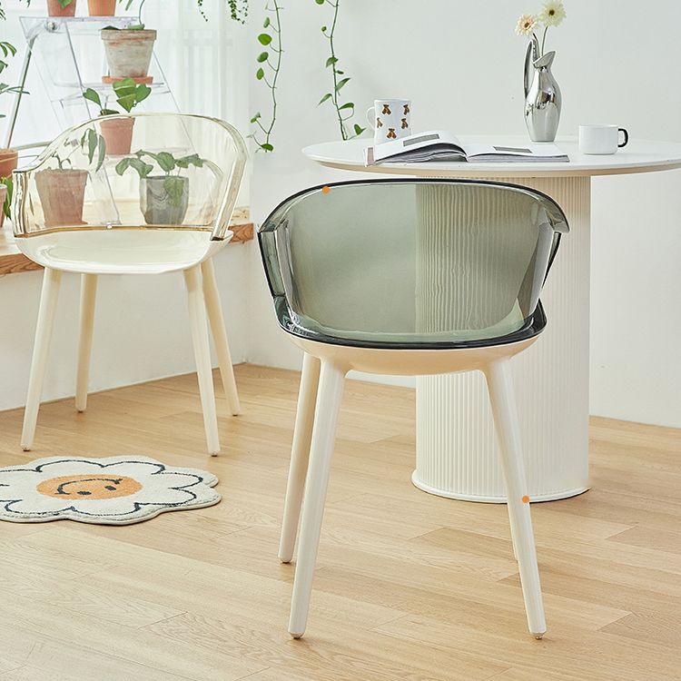 Glam Style Plastic Chair Solid Back Arm Dining Room Kitchen Chairs Set Clearhalo ' kitchen&dining_furn' 'Dining Chairs' 'Dining Tables & Seating' 'dining_chair' 'Furniture' 'furniture_dining_chair' 'Kitchen & Dining Furniture' 'kitchen' 1200x1200_c8d7b0be-927a-4137-a27d-05a5a5660ead