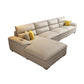 Contemporary Genuine Leather Sectional Pillow Top Arm Sectional in Beige