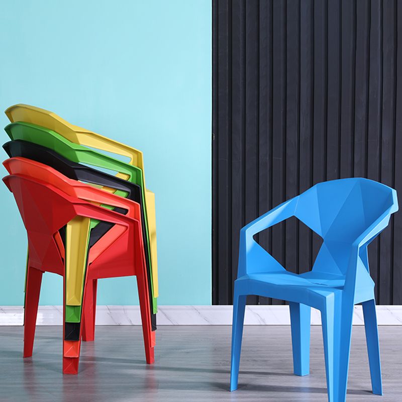 Home Contemporary Arm Chair Solid Back Plastic Stackable Dining Room Chair Clearhalo ' kitchen&dining_furn' 'Dining Chairs' 'Dining Tables & Seating' 'dining_chair' 'furn' 'furn_dining_chair' 'Furniture' 'furniture_dining_chair' 'Kitchen & Dining Furniture' 'kitchen' 1200x1200_c8da6bcc-fc6a-43ca-96ef-b140767fb958