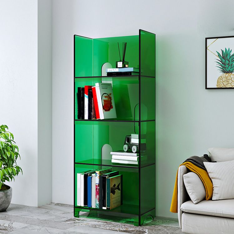 Modern Style Closed Back Bookshelf Acrylic Bookcase for Living Room