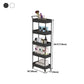 Rectangular Open Bookcase Modern Metal Bookshelf with Casters