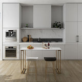 Contemporary Gold and White Counter Wine Table Marble Fixed Table Indoor Patio Bar Table Clearhalo 'Bar Furniture' 'Bar Tables' 'bar_tables' 'Furniture' 'furniture_bar_tables' 'Kitchen & Dining Furniture' 'kitchen&dining_furn' 'kitchen' 1200x1200_c8dbcfb4-019f-4046-9204-eda5f3551107