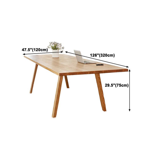 Rectangle Solid Wood Dining Table Modern Natural Tripod Base Dining Table Clearhalo ' dining_table' 'Dining Tables & Seating' 'Dining Tables' 'furn' 'furn_dining_table' 'Furniture' 'furniture_dining_table' 'Kitchen & Dining Furniture' 'kitchen&dining_furn' 'kitchen' 'kitchen_dining_table' 1200x1200_c8de8df9-72df-4d1f-b10b-aac468b516b0