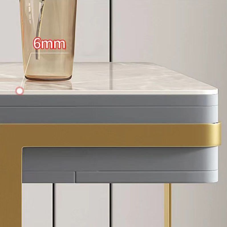 Glamstil 2-Schüchter-Büroschreibtisch Sintered Stone Top Desk mit Edelstahlbeinen