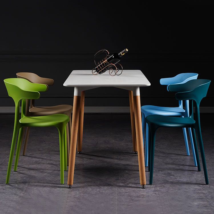 Scandinavian Plastic Restaurant Arm Chair Open Matte Finish Dining Chair Clearhalo 'Dining Chairs' 'Dining Tables & Seating' 'dining_chair' 'furn' 'furn_dining_chair' 'Furniture' 'furniture_dining_chair' 'Kitchen & Dining Furniture' 1200x1200_c8e108e7-1738-471c-830a-6822e56bfb40