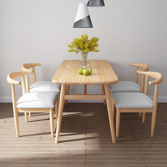 Light Wood Finish Table Modern Rectangle Dining Table for Home Clearhalo 'Dining Tables & Seating' 'Dining Tables' 'dining_table' 'furn' 'furn_dining_table' 'Furniture' 'Kitchen & Dining Furniture' 1200x1200_c8e1311e-bf3c-426f-931e-b99ac444104a