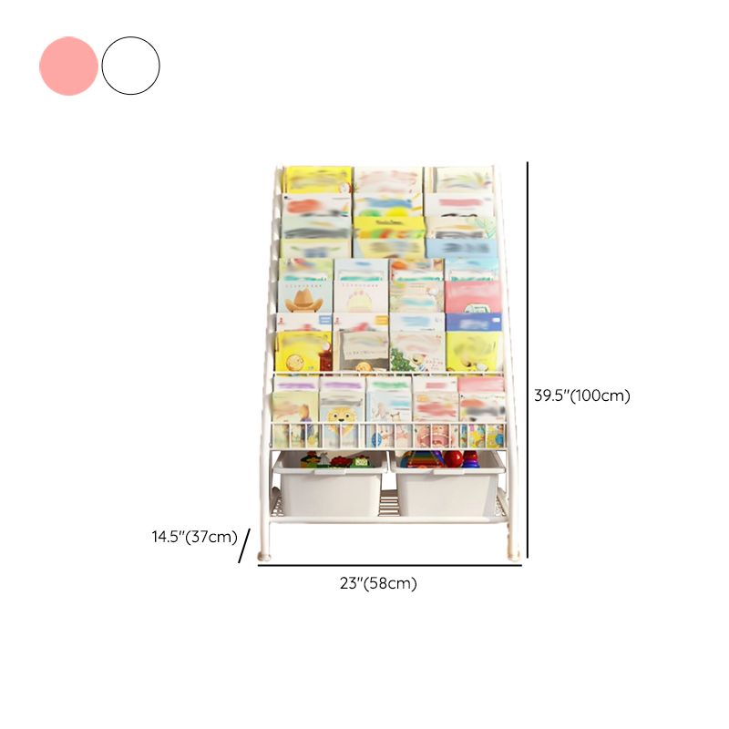 Scaffale per libri con scaletta chiusa in metallo, ripiani inclusi. Libreria inclusa