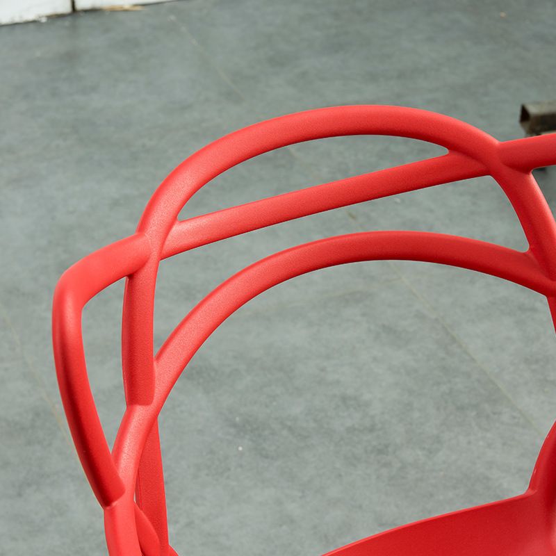 Nordic Style Arm Side Chairs Open Back Chairs with Plastic Legs for Kitchen