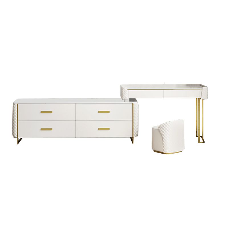 White Make-up Vanity 17.71" Wide Makeup Vanity Desk Table with 6 Drawers Clearhalo 'Bedroom Furniture' 'furn' 'furn_makeup_vanities' 'Furniture' 'Makeup Vanities' 'makeup_vanities' 1200x1200_c8e369e2-ef57-4844-90ee-46f6f5a664a6