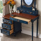 Table de vanité de maquillage victorien avec commode de tabouret avec tiroirs de rangement pour chambre à coucher