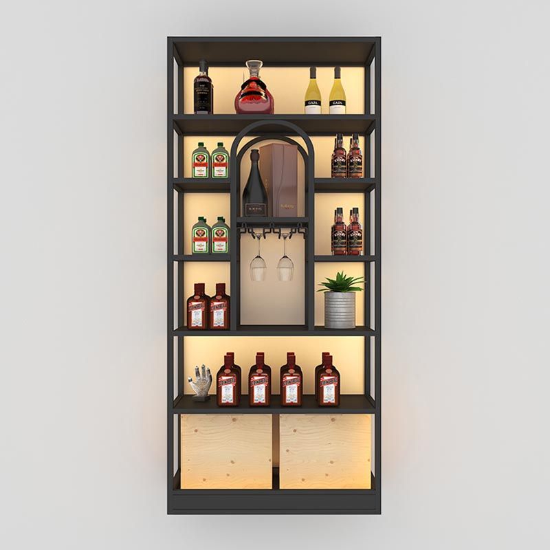 Freestanding Luxury Wine Jail Metal with Shelf Wine Rack Kit 11.8"Wide Clearhalo 'furn' 'furn_wine_racks' 'Furniture' 'Kitchen & Dining Furniture' 'Wine Racks' 'wine_racks' 1200x1200_c8e65096-5c09-4cc2-a6c8-625a77ea8c6c