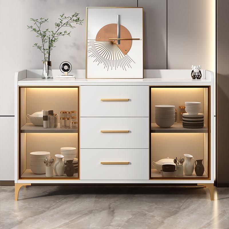 Server di pranzo controcette in vetro contemporaneo server in legno fabbricato senza lampada