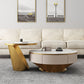 Modern Marble Drum Coffee Table Round Cocktail Table in white Clearhalo 'Coffee & Accent Tables' 'Coffee Tables' 'coffee_tables' 'furn' 'furn_coffee_tables' 'Furniture' 'Living Room Furniture' 1200x1200_c8e7c939-b6df-449d-bfb6-c35ee769449e
