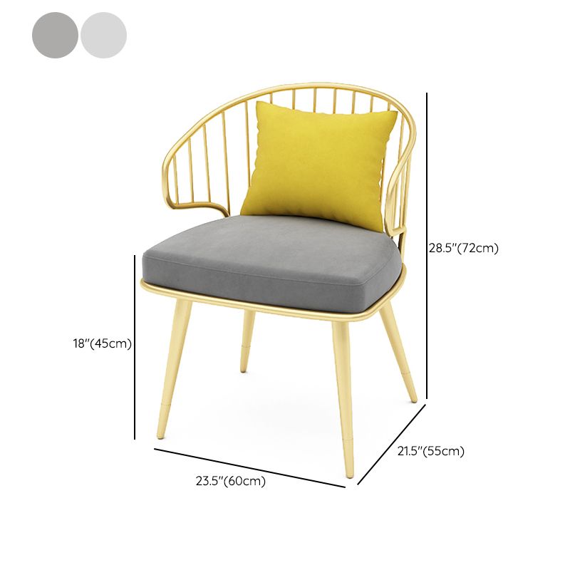 Contemporary Kitchen Dining Armchair Metal Side Dining Chairs in Gold Clearhalo 'Dining Chairs' 'Dining Tables & Seating' 'dining_chair' 'furn' 'furn_dining_chair' 'Furniture' 'Kitchen & Dining Furniture' 1200x1200_c8e8cce5-130a-4191-ba14-131c87237194