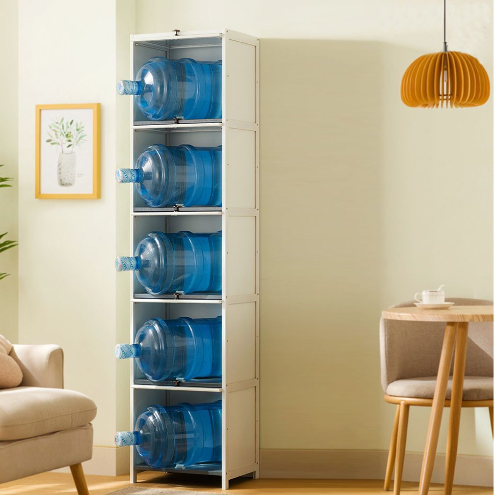 Contemporary Bamboo Accent Cabinet in White 12.6" D Chest with Glass Paned Clearhalo 'Cabinets & Chests' 'cabinets_chests' 'furn' 'furn_cabinets_chests' 'Furniture' 'Living Room Furniture' 1200x1200_c8e94d3e-3522-439a-9a19-970555aca0d4