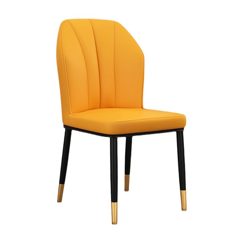 Modern Kitchen Leather Dining Chair 36"H Parsons Chair with Metal Legs Clearhalo ' kitchen&dining_furn' 'Dining Chairs' 'Dining Tables & Seating' 'dining_chair' 'furn' 'furn_dining_chair' 'Furniture' 'furniture_dining_chair' 'Kitchen & Dining Furniture' 'kitchen' 1200x1200_c8e99139-e04a-4765-a1d2-c00439e2f7ad