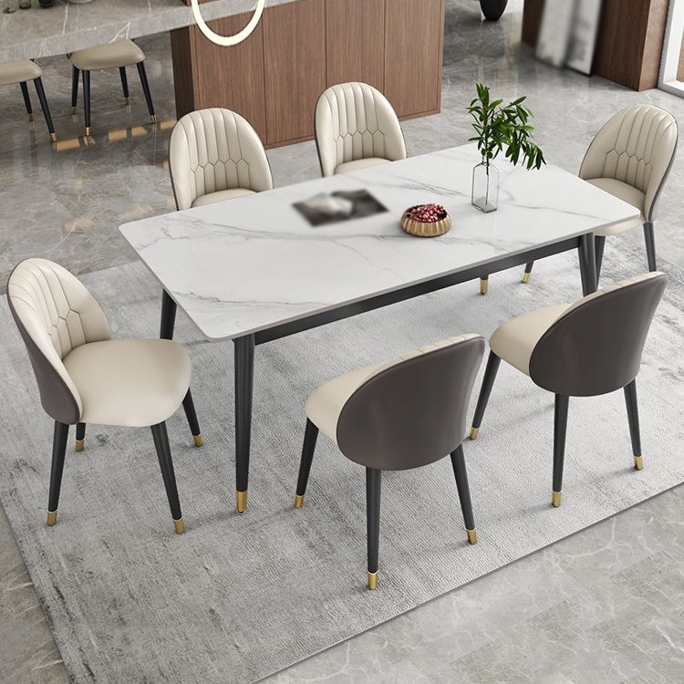 Glam Style 1/2/3/5/7 Pieces Dining Set Sintered Stone Dining Table Set for Home Use Clearhalo 'Dining Room Sets' 'Dining Tables & Seating' 'dining_room_set' 'furn' 'furn_dining_room_set' 'Furniture' 'furniture_dining_room_set' 'Kitchen & Dining Furniture' 'kitchen&dining_furn' 'kitchen' 1200x1200_c8eb42ef-3e02-4695-acd0-1e68ac8013c4