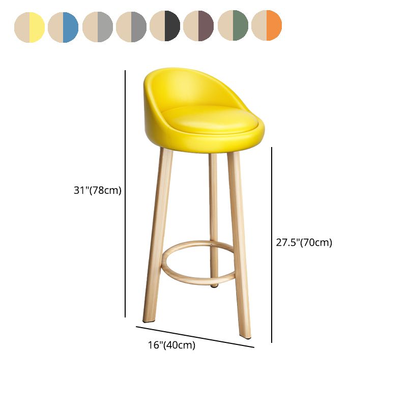 Modern Armless Backrest Counter Stool Steel Single Bar Stool with Cushion and Pedal Clearhalo 'Bar Furniture' 'Bar Stools' 'bar_stools' 'furn' 'furn_bar_stools' 'furniture_bar_stools' 'Kitchen & Dining Furniture' 'kitchen&dining_furn' 'kitchen' 'kitchen_furn' Furniture' 1200x1200_c8eca84c-fc5b-4d7c-83d4-4b7f2b3d27df