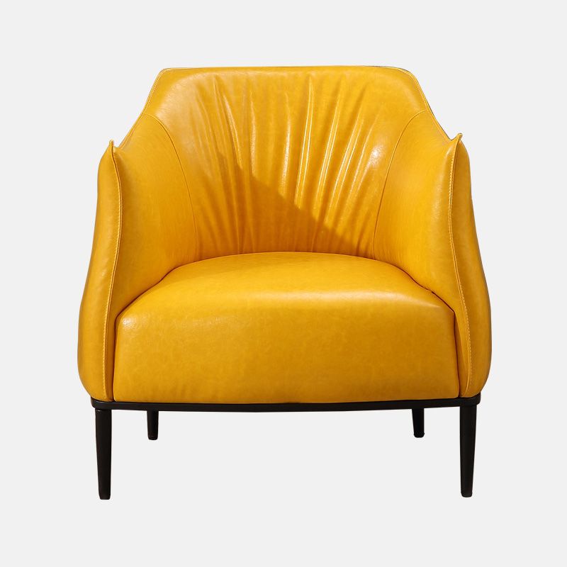 31"Wide Modern Faux Leather Sloped Arms Barrel Chair with Basic Four Legs Clearhalo 'Accent Chairs' 'accent_chairs' 'Chairs & Seating' 'Furniture' 'furniture_accent_chairs' 'Living Room Furniture' 1200x1200_c8ee4153-4cf1-485d-8e81-832275b808c6