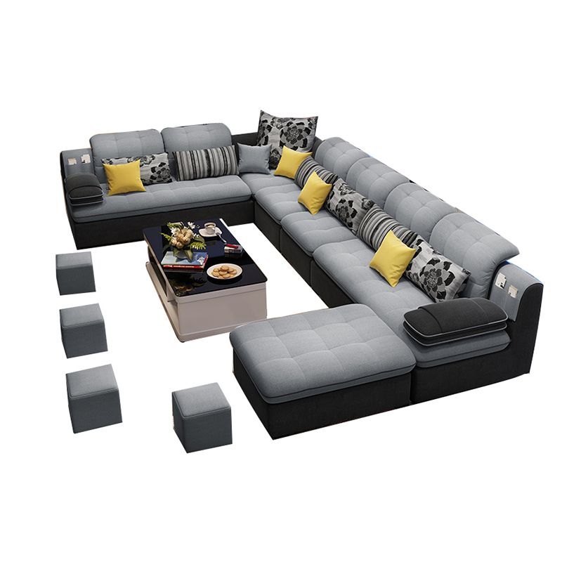 Cushion Back Pillow Top Arm Tufted Sectional Sofa Set for Living Room Clearhalo 'Furniture' 'furniture_sectionals' 'kitchen' 'kitchen_sectionals' 'Living Room Furniture' 'Sectionals' 1200x1200_c8eee2f6-b93e-4026-9665-8805418de789