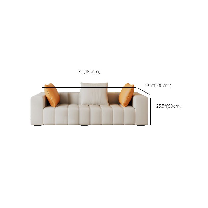 Contemporary White Sectional Sofa with Square Arms and Channel Back Clearhalo 'furn' 'furn_sectionals' 'Furniture' 'Living Room Furniture' 'Sectionals' 1200x1200_c8efdc1e-b6b4-4817-b218-93955727096e