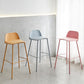 Plastic Stool Contemporary Low Back Bar Height Stool with Metal Legs