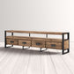 Industrial Style 4-Drawer TV Stand 21.65" H Wood & Iron Antique Brown TV Console Clearhalo 'furn' 'furn_tv_stands_entertainment_centers' 'Furniture' 'Living Room Furniture' 'TV Stands & Entertainment Centers' 'TV Stands & Media Storage Furniture' 'tv_stands_entertainment_centers' 1200x1200_c8f127d4-3349-447b-a118-18284fae481d