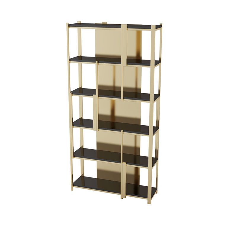 11.81"W 78.74"H Bookshelf Open Back Glam Style for Study Room Home Office Clearhalo 'Bookcases' 'furn' 'furn_bookcases' 'Furniture' 'furniture_bookcases' 'kitchen' 'kitchen_bookcases' 'Living Room Furniture' 'Office Furniture' 1200x1200_c8f12905-02bb-44c8-b0cf-e2ae5648bd19