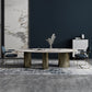 Oval Traditional Luxury Dining Table Sintered Stone Table with 3 Gold Legs Clearhalo ' dining_table' 'Dining Tables & Seating' 'Dining Tables' 'furn' 'furn_dining_table' 'Furniture' 'furniture_dining_table' 'Kitchen & Dining Furniture' 'kitchen&dining_furn' 'kitchen' 'kitchen_dining_table' 1200x1200_c8f15de6-ceee-47f6-adc6-d5999c04b71c