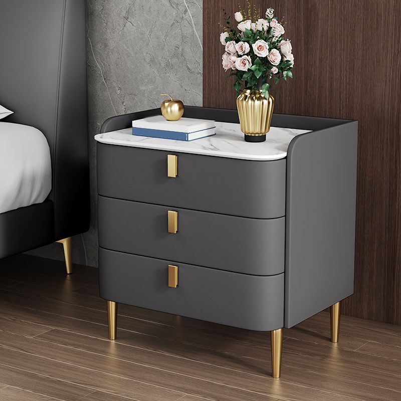 Contemporary Drawer Storage Bed Nightstand Wooden Night Table for Bedroom