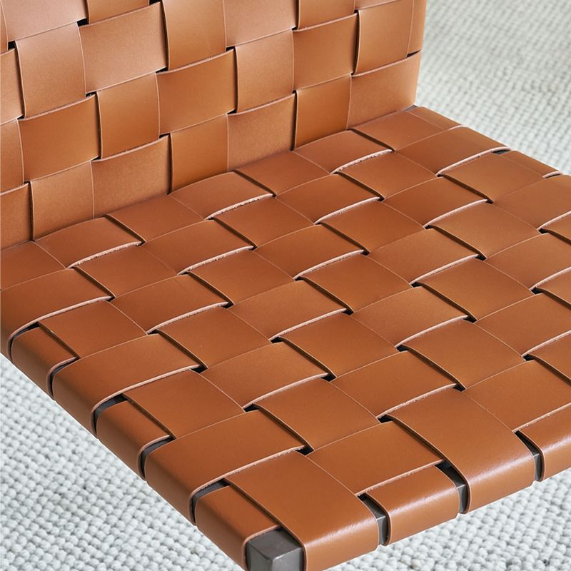 Sillas de comedor de cocina de cuero sintética sillas de comedor sin brazos con patas de metal