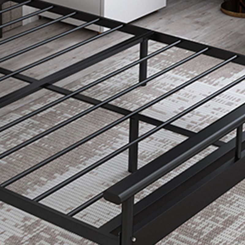Glam Iron Slat Bed with Metal Legs and Rectangular Spindle Headboard