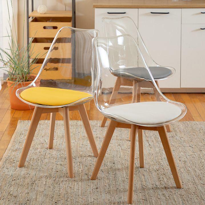 Modern Style Indoor-Outdoor Plastic Side Chair Set Clear Stack Dining Chair Clearhalo ' kitchen&dining_furn' 'Dining Chairs' 'Dining Tables & Seating' 'dining_chair' 'Furniture' 'furniture_dining_chair' 'Kitchen & Dining Furniture' 'kitchen' 1200x1200_c8f2f709-a4d3-4118-b431-483da220abd2