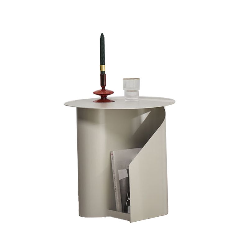 Contemporary Accent Side Table Iron Abstract with Storage Living Room Round Clearhalo 'Coffee & Accent Tables' 'End & Side Tables' 'end_side_tables' 'furn' 'furn_end_side_tables' 'Furniture' 'Living Room Furniture' 1200x1200_c8f471b8-fe8c-4f7c-b5b7-d132e0c75850