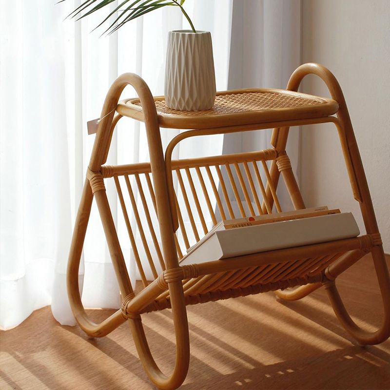 Tavolo accento laterale di divano in legno in stile asiatico soggiorno snack snack laterale