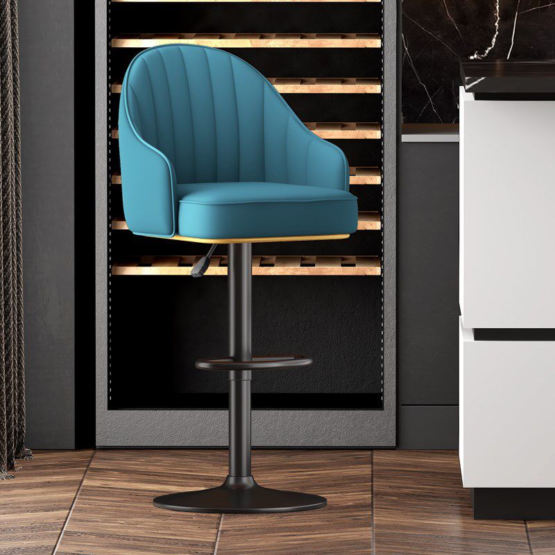 Scandinavian Swivel verstelbare hoogtekruk faux lederen barkruk