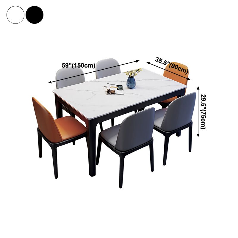 Rectangle Dining Site Table Midcentury Style Stone Dining Room Collection for Indoor Clearhalo ' dining_table' 'Dining Tables & Seating' 'Dining Tables' 'furn' 'furn_dining_table' 'Furniture' 'furniture_dining_table' 'Kitchen & Dining Furniture' 'kitchen&dining_furn' 'kitchen' 'kitchen_dining_table' 1200x1200_c8f7385e-3066-48a0-8e9f-e7931f30e3a4