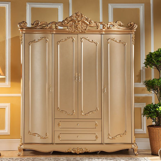 French Country Wardrobe Armoire with Drawer Wooden Wardrobe Cabinet