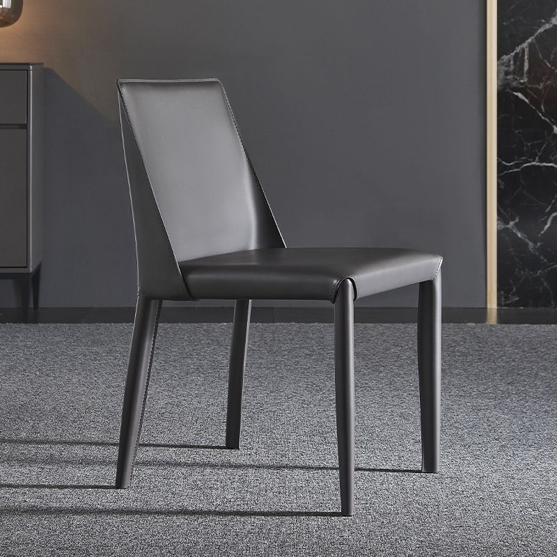 インダストリアルフェイクレザーダイニングチェア屋内外屋の腕のない椅子