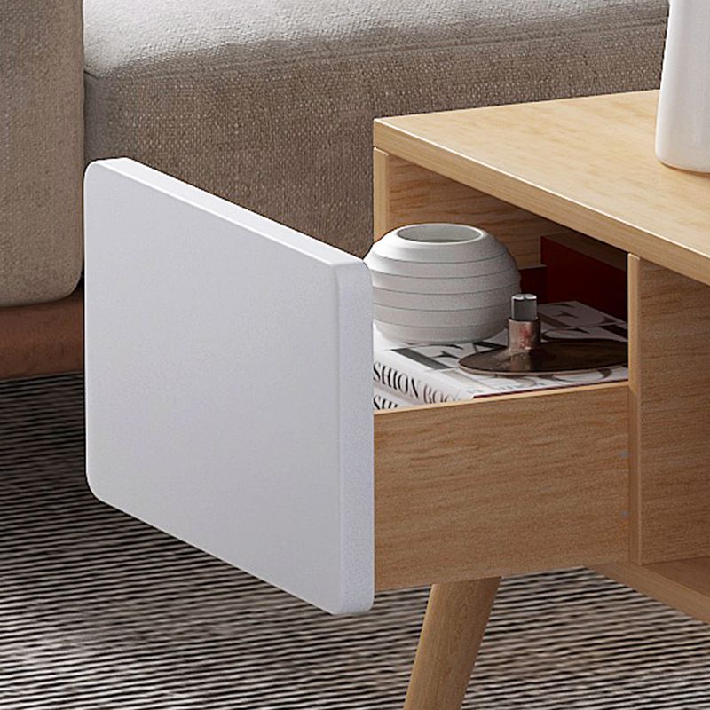 Tavolino da caffè rettangolare scandinavo con 4 cassetti e 1 ripiano