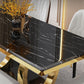 Luxury Marble Dining Table Rectangle Table with Metal Pedestal in Gold Clearhalo ' dining_table' 'Dining Tables & Seating' 'Dining Tables' 'furn' 'furn_dining_table' 'Furniture' 'furniture_dining_table' 'Kitchen & Dining Furniture' 'kitchen&dining_furn' 'kitchen' 'kitchen_dining_table' 1200x1200_c8fe0663-9b6c-4067-9a9d-6bdd977de86a