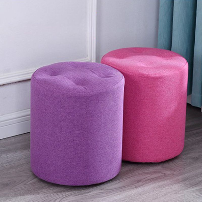 Contemporary Pouf Ottoman Fabric Upholstered Tufted Solid Color Cylinder Shape Ottoman Clearhalo 'furn' 'furn_ottomans_poufs' 'Furniture' 'Living Room Furniture' 'Ottomans & Poufs' 'ottomans_poufs' 1200x1200_c8fe9420-9c98-4369-9601-ecd6c141c73e