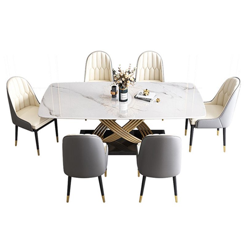 1/4/5/7 Pieces Rectangular Dining Set Luxurious Sintered Stone Top Dinette Table Set Clearhalo 'Dining Room Sets' 'Dining Tables & Seating' 'dining_room_set' 'furn' 'furn_dining_room_set' 'Furniture' 'Kitchen & Dining Furniture' 1200x1200_c8ff828e-12ae-4310-be73-89020adcf0ba