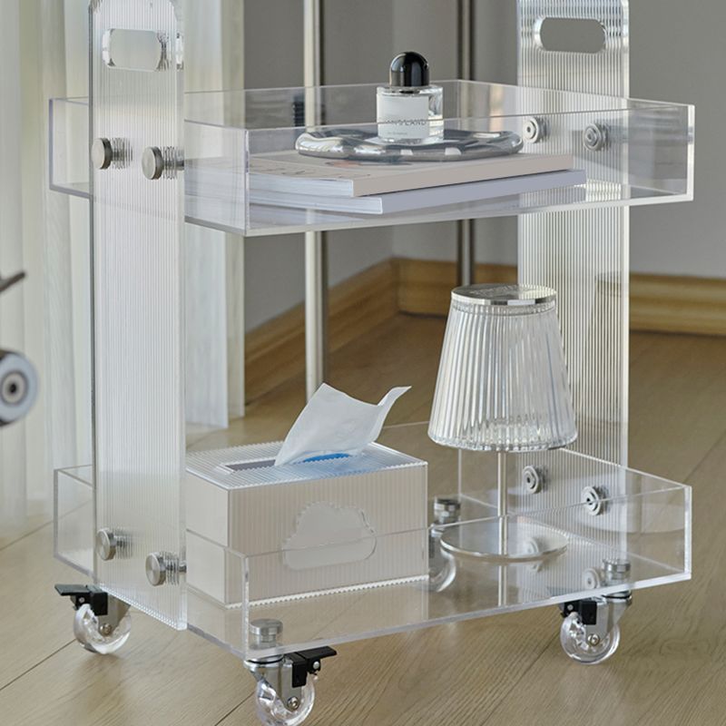 Modern Plastic Rectangular End Table Double Tier Corner Table with Storage Clearhalo 'Coffee & Accent Tables' 'End & Side Tables' 'end_side_tables' 'furn' 'furn_end_side_tables' 'Furniture' 'Living Room Furniture' 1200x1200_c8ffc3e2-fc61-48cf-b5ea-98061ce8f788