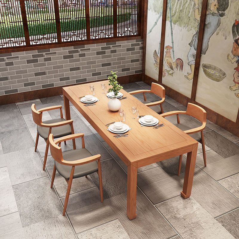 Modern Solid Wood Dining Table Set 1/2/5 Pieces Dining Set for Home Use Clearhalo 'Dining Room Sets' 'Dining Tables & Seating' 'dining_room_set' 'furn' 'furn_dining_room_set' 'Furniture' 'furniture_dining_room_set' 'Kitchen & Dining Furniture' 1200x1200_c9017f85-79e8-44da-b657-35d93a7a52d7