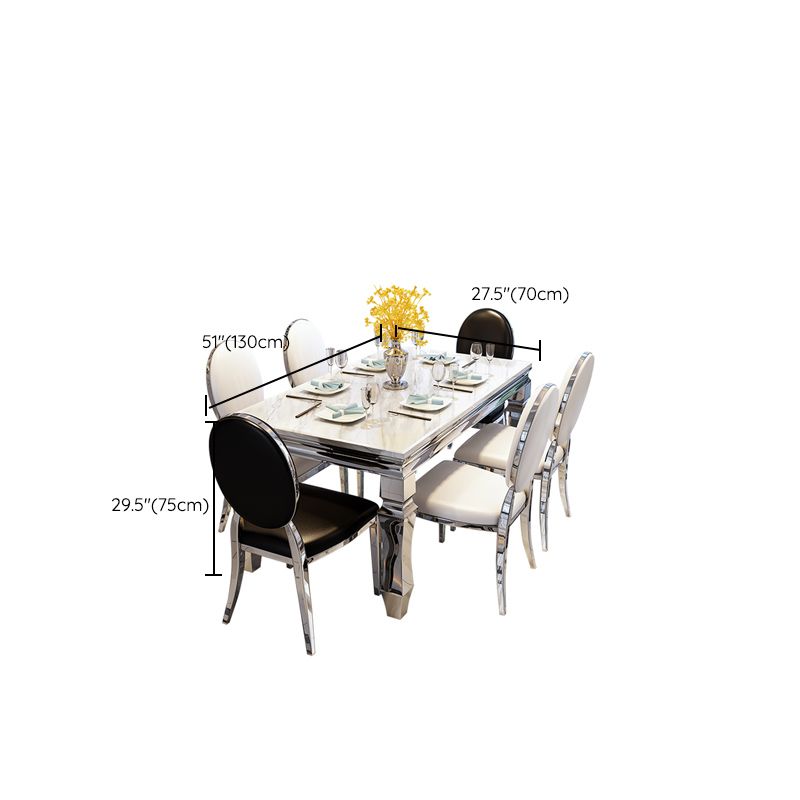 Nordic Rechthoekige Eettafel Marmeren Eetkamercollectie met 4-voet