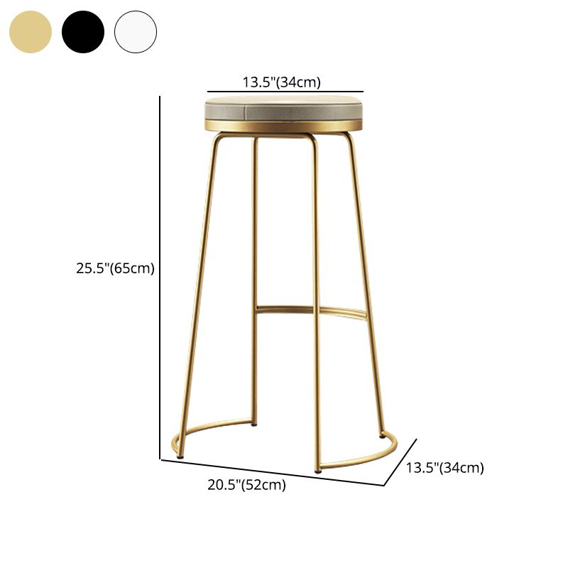Modern Counter Round Bar Stool Armless Leather Backless Bar Stool with Footrest Clearhalo 'Bar Furniture' 'Bar Stools' 'bar_stools' 'furn' 'furn_bar_stools' 'furniture_bar_stools' 'Kitchen & Dining Furniture' 'kitchen&dining_furn' 'kitchen' 'kitchen_furn' Furniture' 1200x1200_c903a2bc-79dd-49a3-8d20-ea90a4ea87d3