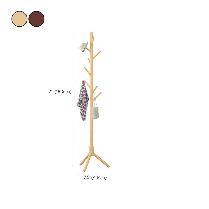 Houten hal boom halverwege de eeuw moderne vrijstaande boomstandaard met haken